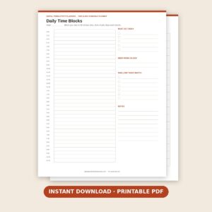 Time Block Schedule Planner