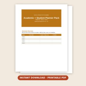 Academic + Student Planner Pack